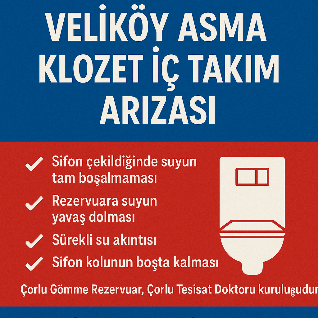 Veliköy Asma Klozet İç Takım Arızası – Çorlu Tesisat Doktoru
