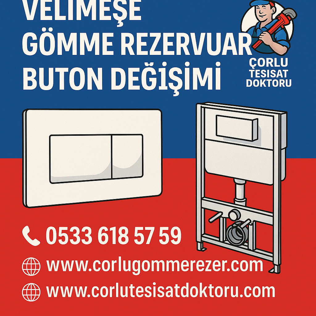 Çorlu Tesisat Doktoru – Velimeşe Gömme Rezervuar Buton Değişimi Hizmeti
