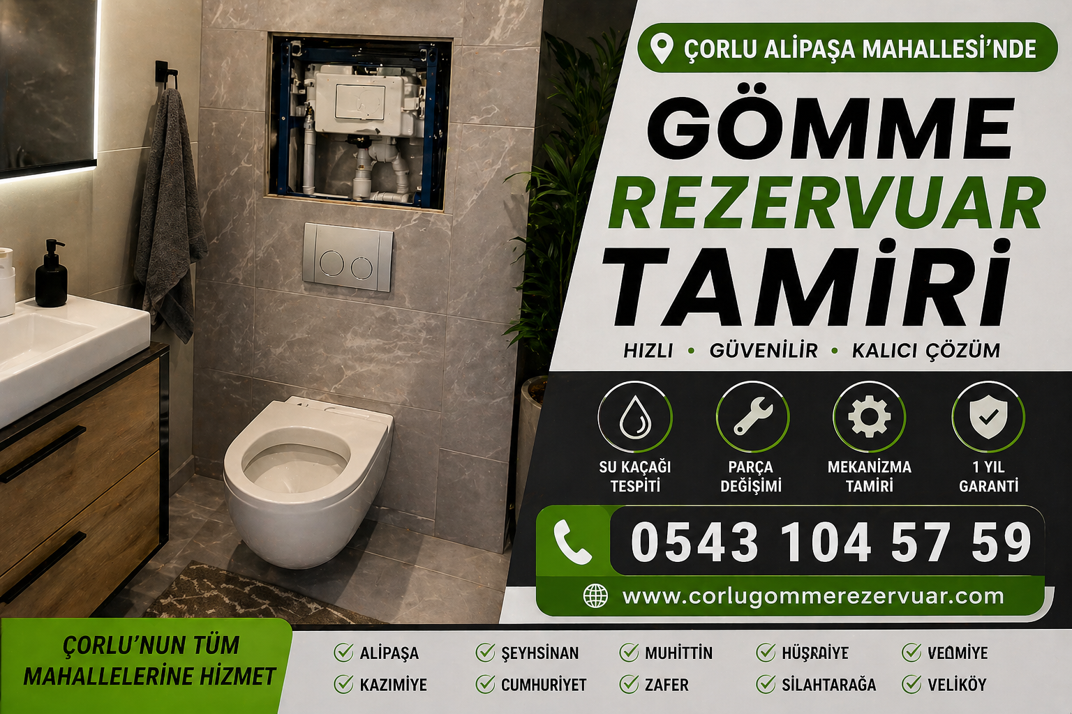 Çorlu Alipaşa Mahallesi Gömme Rezervuar Sifon Basmıyor Sorunu ve Yerinde Çözüm