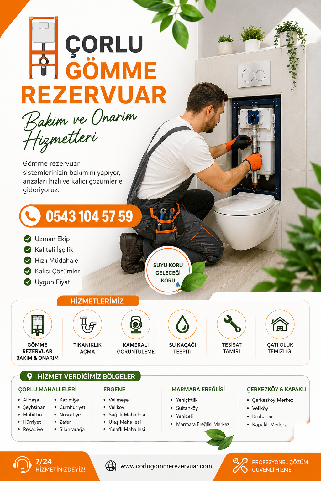 Çorlu Gömme Rezervuar Bakım ve Onarım Hizmetleri