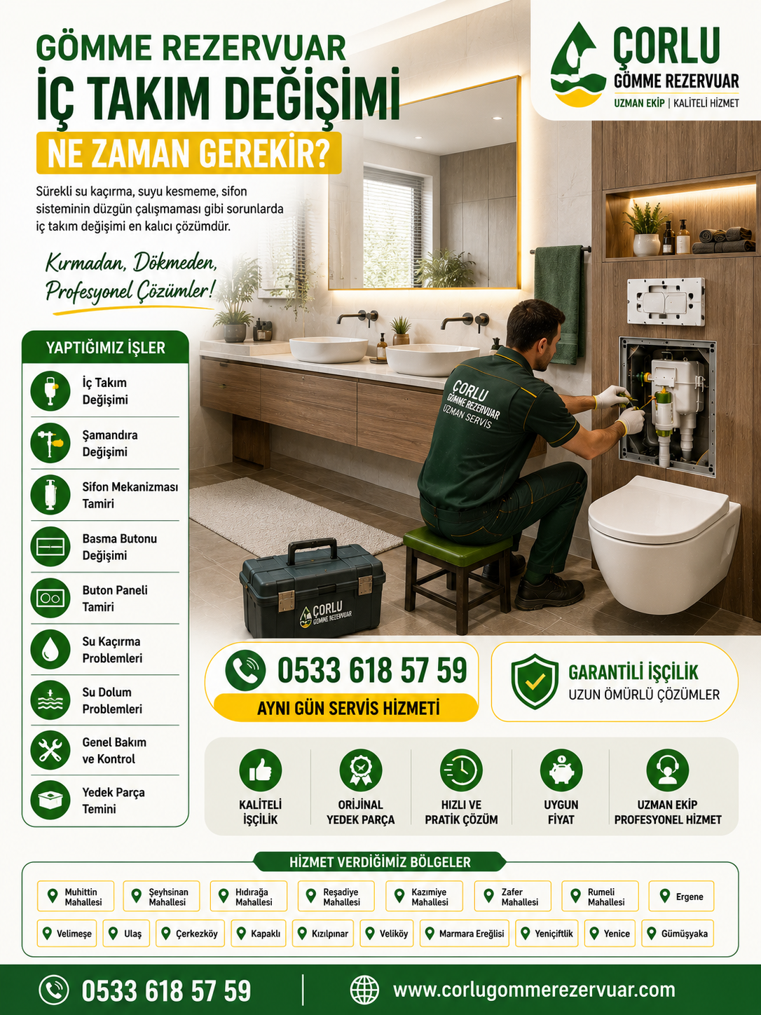 Gömme Rezervuar İç Takım Değişimi Ne Zaman Gerekir?